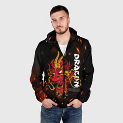 Ветровка с капюшоном мужская Dragon Огненный дракон, цвет: 3D-черный — фото 2
