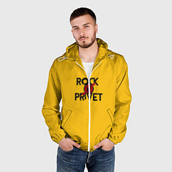 Ветровка с капюшоном мужская Rock privet, цвет: 3D-белый — фото 2