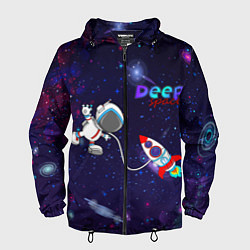 Ветровка с капюшоном мужская Deep Space Cartoon, цвет: 3D-черный
