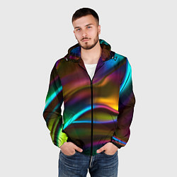 Ветровка с капюшоном мужская Градиент, цвет: 3D-черный — фото 2