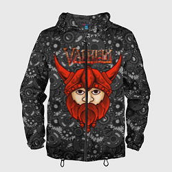Ветровка с капюшоном мужская Valheim красный викинг, цвет: 3D-черный