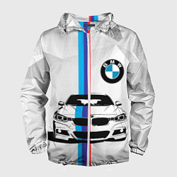 Ветровка с капюшоном мужская BMW БМВ M PERFORMANCE, цвет: 3D-белый