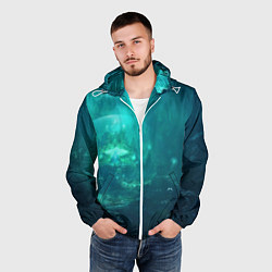 Ветровка с капюшоном мужская Дно морское, цвет: 3D-белый — фото 2