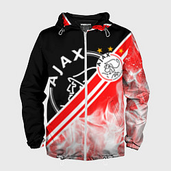 Ветровка с капюшоном мужская FC AJAX AMSTERDAM ФК АЯКС, цвет: 3D-белый