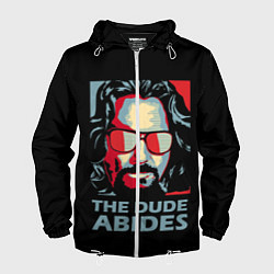 Ветровка с капюшоном мужская The Dude Abides Лебовски, цвет: 3D-белый