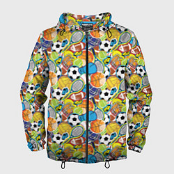 Ветровка с капюшоном мужская Разные виды спорта, цвет: 3D-черный