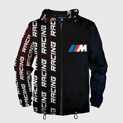 Ветровка с капюшоном мужская BMW - Racing Pattern on left, цвет: 3D-черный