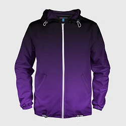 Ветровка с капюшоном мужская Ночной градиент Фиолетовый, цвет: 3D-белый