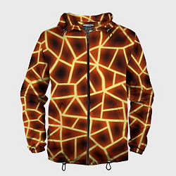 Ветровка с капюшоном мужская Огненная геометрия, цвет: 3D-черный