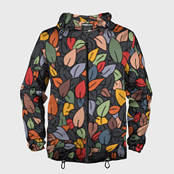 Ветровка с капюшоном мужская Рисованная Осень, цвет: 3D-черный