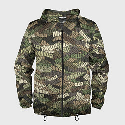 Ветровка с капюшоном мужская Именной камуфляж Миша, цвет: 3D-черный