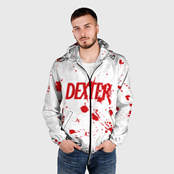 Ветровка с капюшоном мужская Dexter logo Декстер брызги крови, цвет: 3D-черный — фото 2