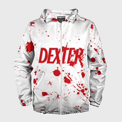 Ветровка с капюшоном мужская Dexter logo Декстер брызги крови, цвет: 3D-белый