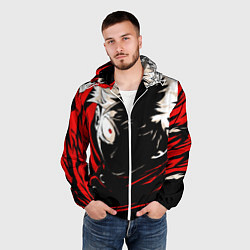 Ветровка с капюшоном мужская Юджи Итадори злой Магическая битва, цвет: 3D-белый — фото 2