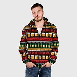 Ветровка с капюшоном мужская Пивной свитер, цвет: 3D-черный — фото 2