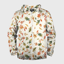 Ветровка с капюшоном мужская Тёплая осень, цвет: 3D-белый