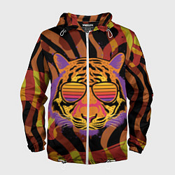 Мужская ветровка Крутой тигр в очках ретро