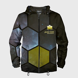 Ветровка с капюшоном мужская JWST space cell theme, цвет: 3D-черный