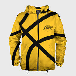 Ветровка с капюшоном мужская Лос Анджелес Лейкерс, Los Angeles Lakers, цвет: 3D-черный