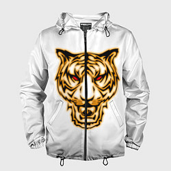 Ветровка с капюшоном мужская Тигр с классным и уникальным дизайном в крутом сти, цвет: 3D-черный