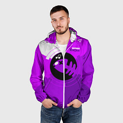 Ветровка с капюшоном мужская Bubble Kvass fish emblem, цвет: 3D-белый — фото 2