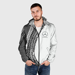 Ветровка с капюшоном мужская Mercedes-Benz дрифт, цвет: 3D-черный — фото 2