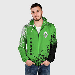 Ветровка с капюшоном мужская Renault Брызги красок, цвет: 3D-черный — фото 2