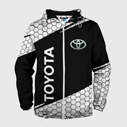 Ветровка с капюшоном мужская Toyota Sport соты, цвет: 3D-белый