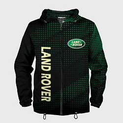 Ветровка с капюшоном мужская Land Rover , Ленд Ровер, цвет: 3D-черный