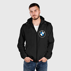 Ветровка с капюшоном мужская BMW LOGO CARBON ЧЕРНЫЙ КАРБОН, цвет: 3D-черный — фото 2