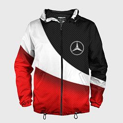 Мужская ветровка MERCEDES BENZ КАРБОН И КРАСНАЯ ВОЛНА