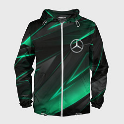 Ветровка с капюшоном мужская MERCEDES-BENZ AMG NEON STRIPES PETRONAS, цвет: 3D-белый