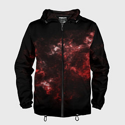 Ветровка с капюшоном мужская Красный космос Red space, цвет: 3D-черный