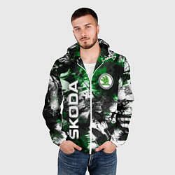 Ветровка с капюшоном мужская Skoda Sport Style Шкода, цвет: 3D-белый — фото 2