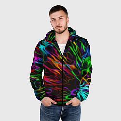Ветровка с капюшоном мужская Neon pattern Vanguard, цвет: 3D-черный — фото 2