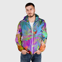 Ветровка с капюшоном мужская Abstract color pattern Summer 2022, цвет: 3D-белый — фото 2