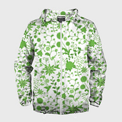 Ветровка с капюшоном мужская Зелёное поле, цвет: 3D-белый