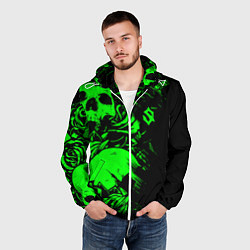 Ветровка с капюшоном мужская Сабатон sabaton черепа, цвет: 3D-белый — фото 2