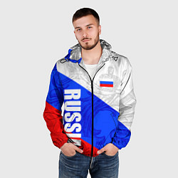 Ветровка с капюшоном мужская RUSSIA - SPORTWEAR - ТРИКОЛОР, цвет: 3D-черный — фото 2