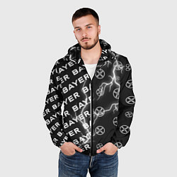 Ветровка с капюшоном мужская BAYER - Молнии Паттерны, цвет: 3D-черный — фото 2