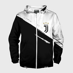 Ветровка с капюшоном мужская Juventus маленькое лого, цвет: 3D-белый