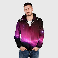 Ветровка с капюшоном мужская Night Nebula, цвет: 3D-белый — фото 2