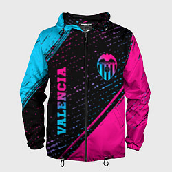 Ветровка с капюшоном мужская Valencia Neon Gradient, цвет: 3D-черный