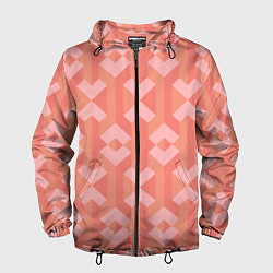 Мужская ветровка Геометрический узор розового цвета geometric pink