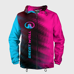 Ветровка с капюшоном мужская Great Wall Neon Gradient FS, цвет: 3D-черный