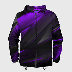 Ветровка с капюшоном мужская Geometry Черный и фиолетовый, цвет: 3D-черный