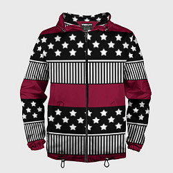 Мужская ветровка Burgundy black striped pattern