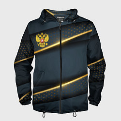 Ветровка с капюшоном мужская Russia luxury gold, цвет: 3D-черный