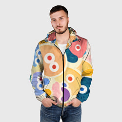 Ветровка с капюшоном мужская Глазастики, забавный рисунок, цвет: 3D-черный — фото 2