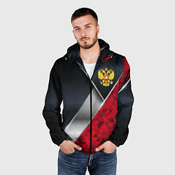 Ветровка с капюшоном мужская Red & black Russia, цвет: 3D-черный — фото 2